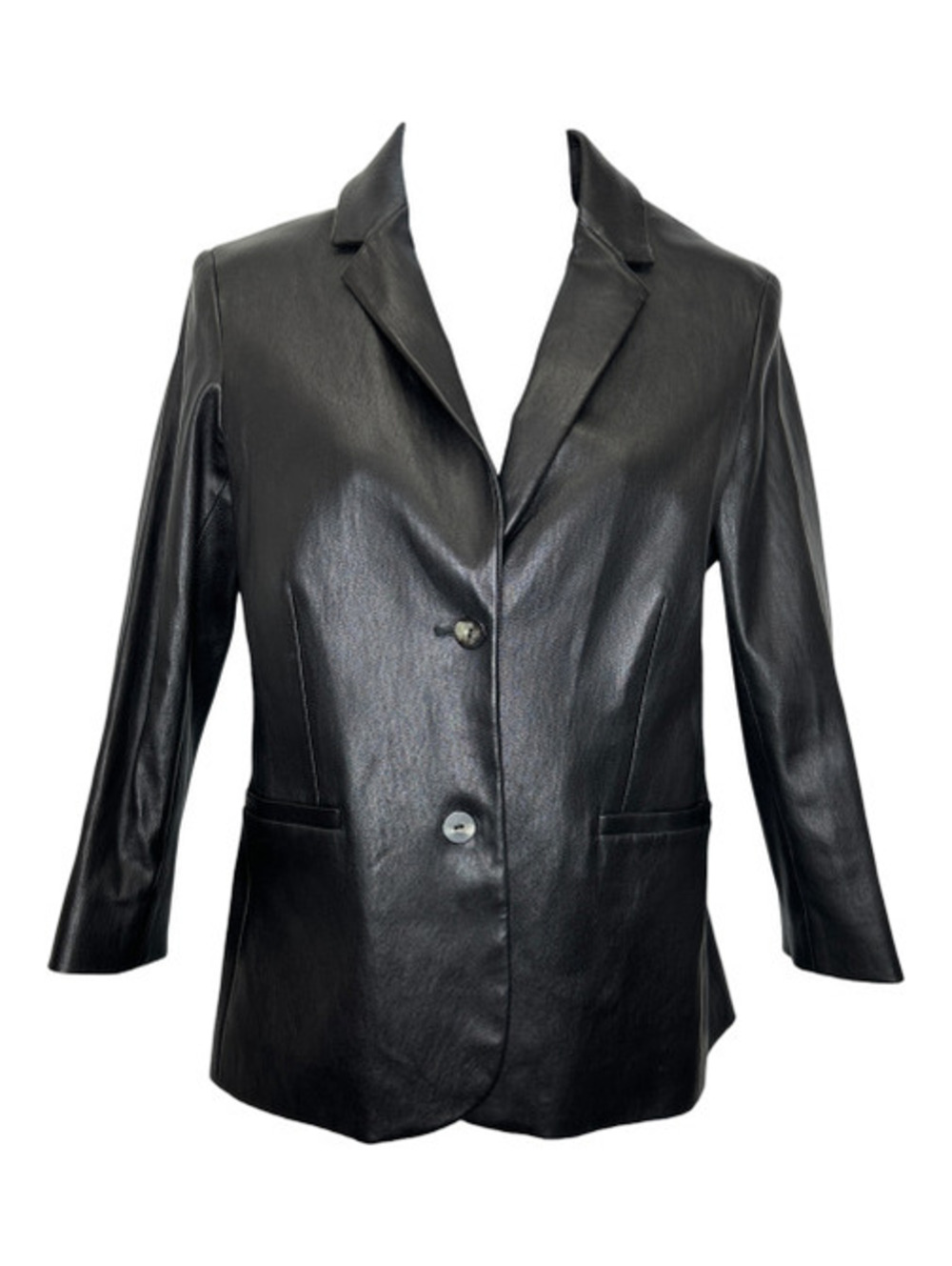 The Row Tailored Leather Blazer in Black